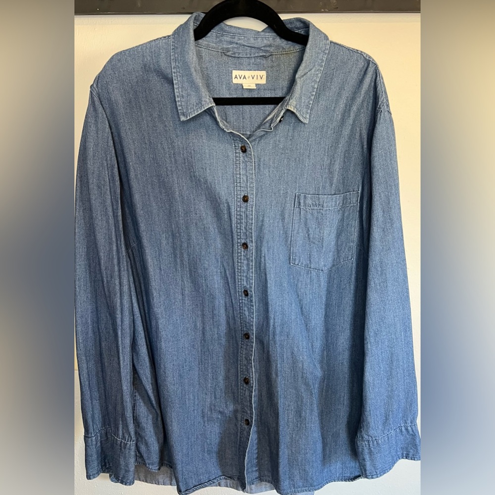 Ava & Viv Button Down Denim Shirt